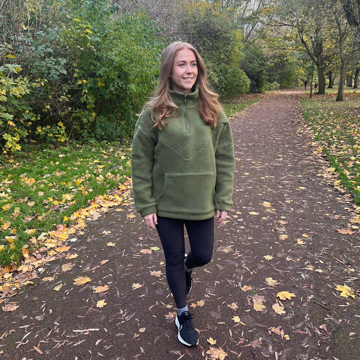 Women's Breastfeeding Khaki Oversized Fleece Pretty Mama