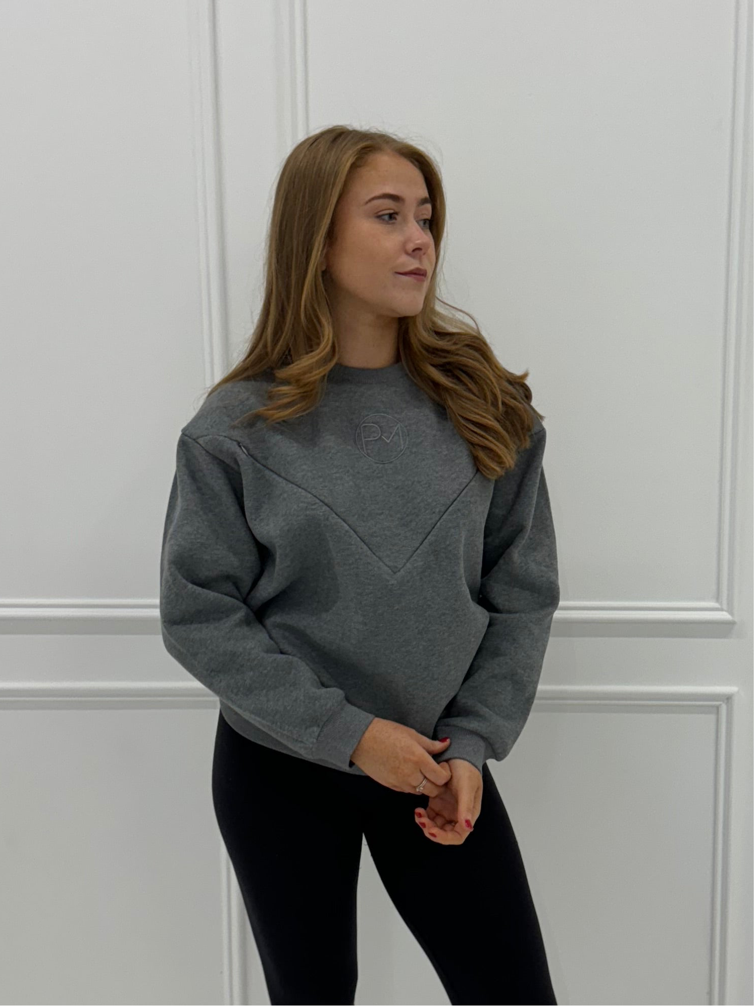PM Signature Oversized Breastfeeding Sweater Dark Grey
