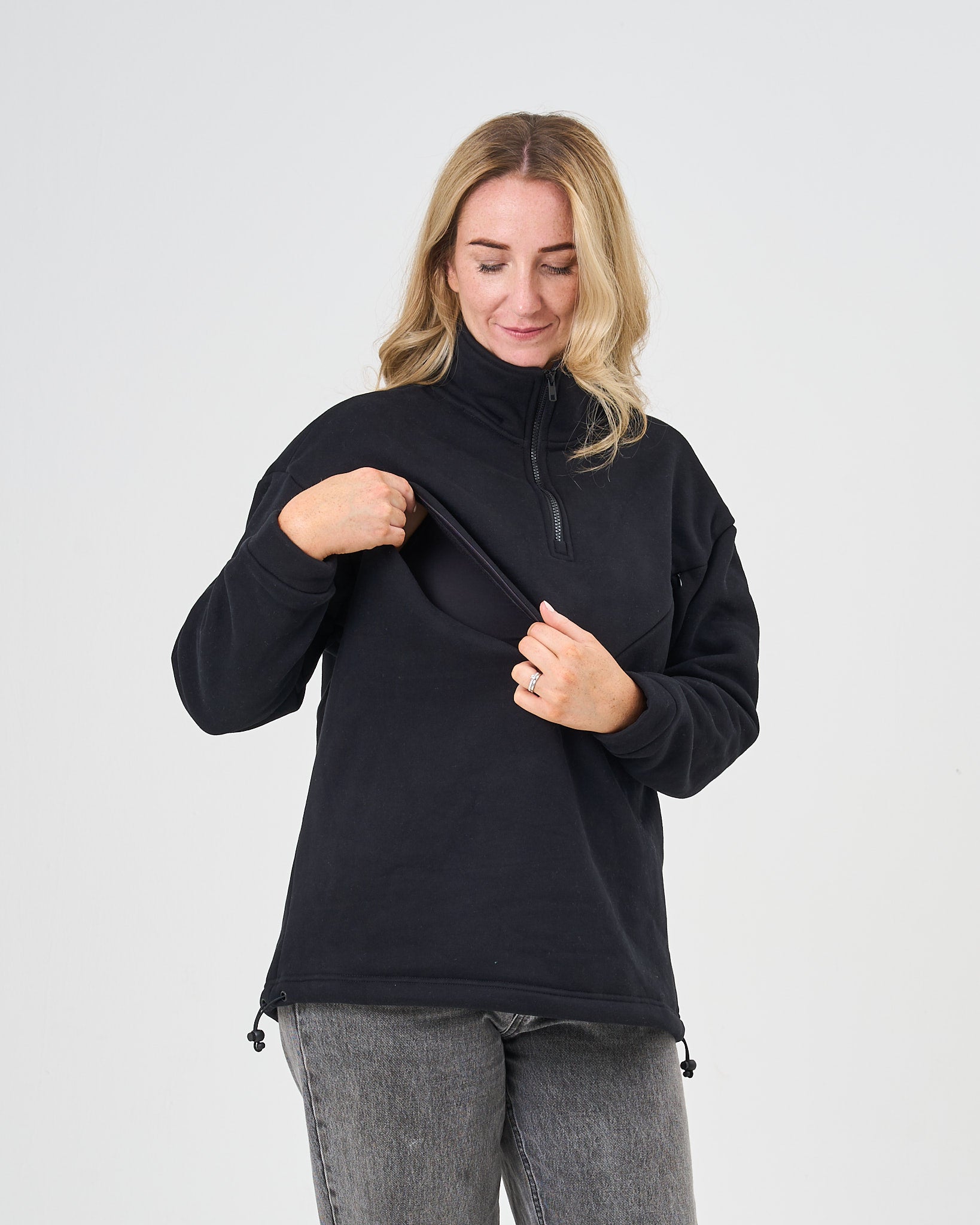 Oversized Breastfeeding Quarter Zip