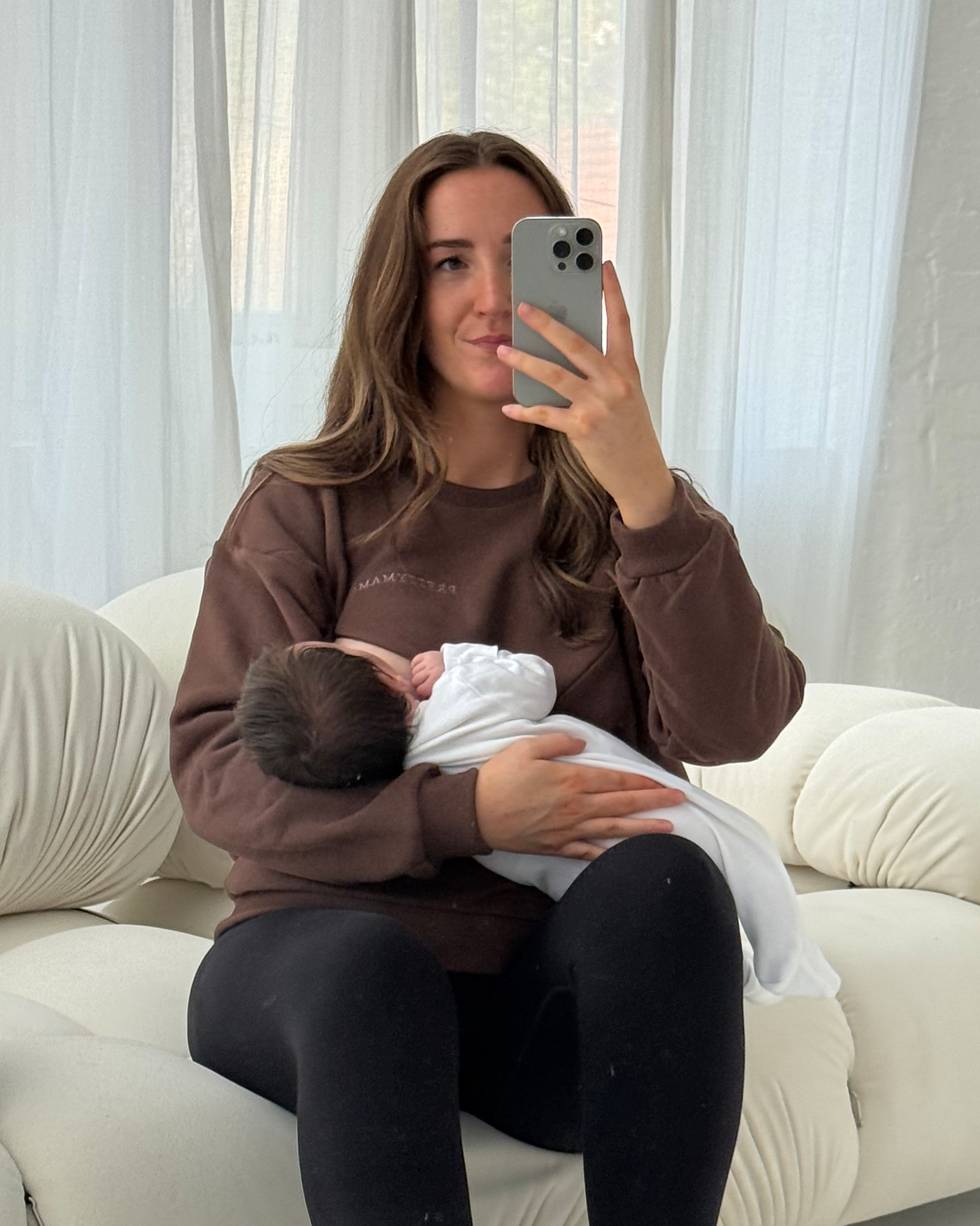 Essential Oversized Breastfeeding Sweatshirt Chocolate