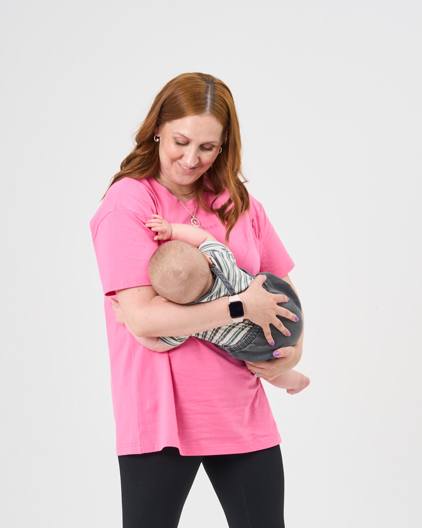 Everyday Oversized Breastfeeding Tshirt Hot Pink