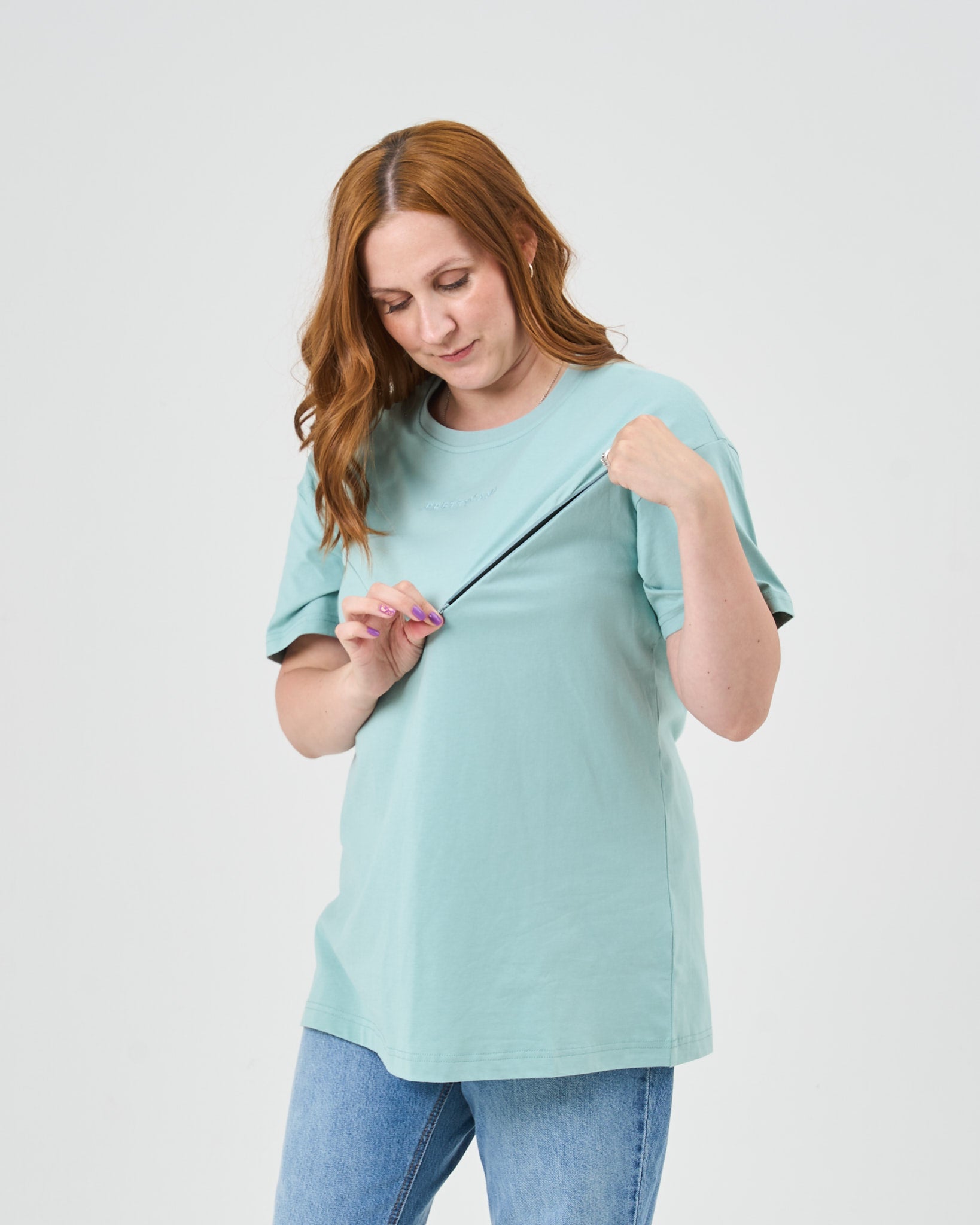 Everyday Oversized Breastfeeding Tshirt Sage