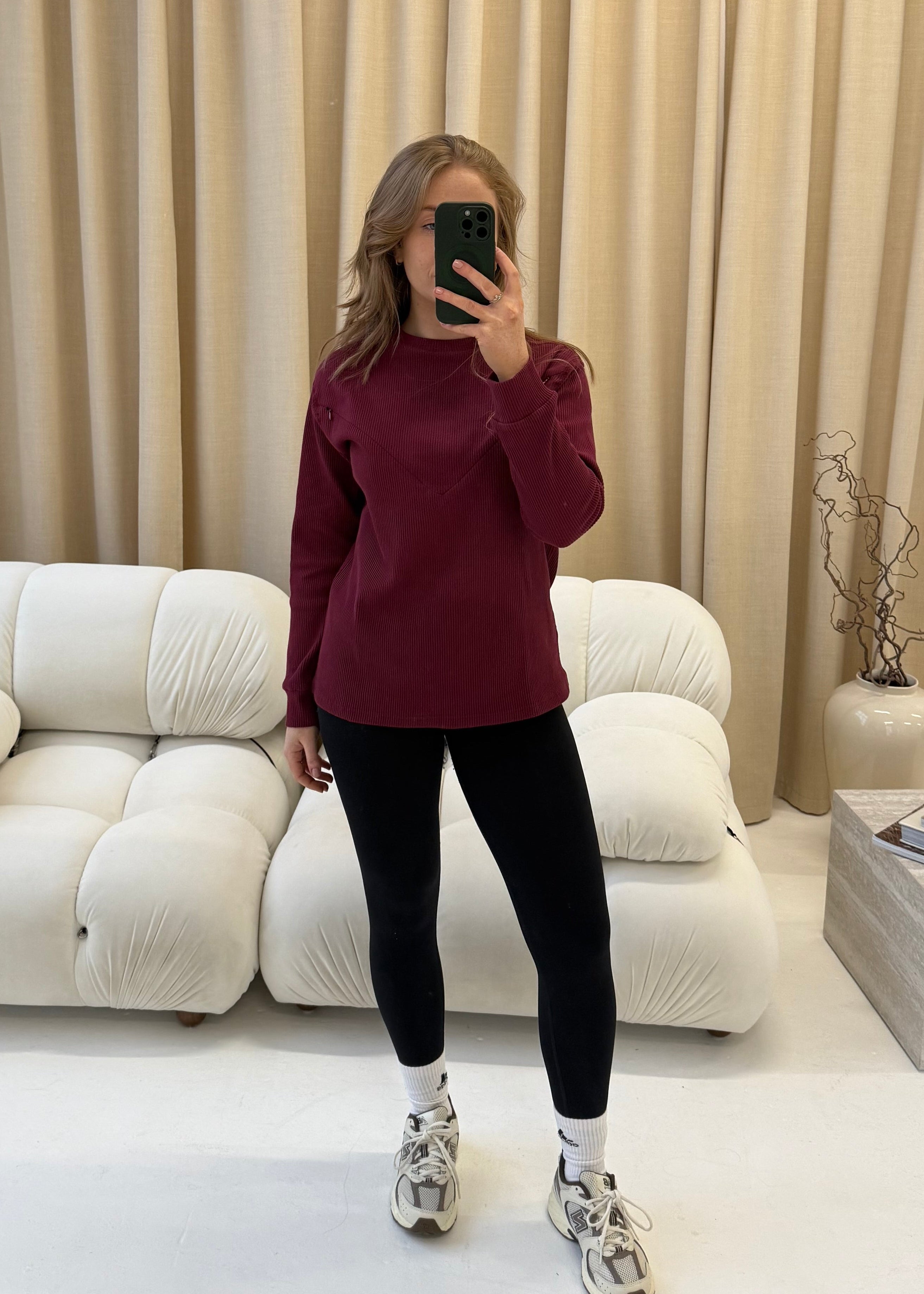 Ribbed Long Sleeved Breastfeeding Top