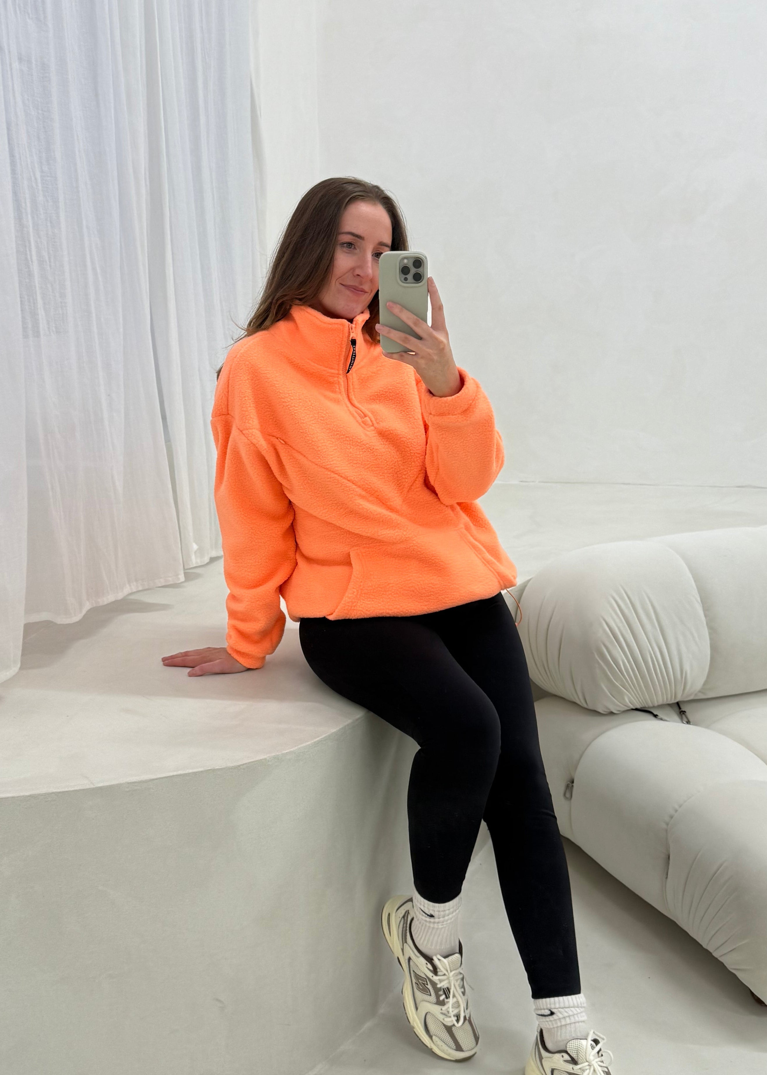 Cosy Quarter Zip Oversized Breastfeeding Fleece Pocket
