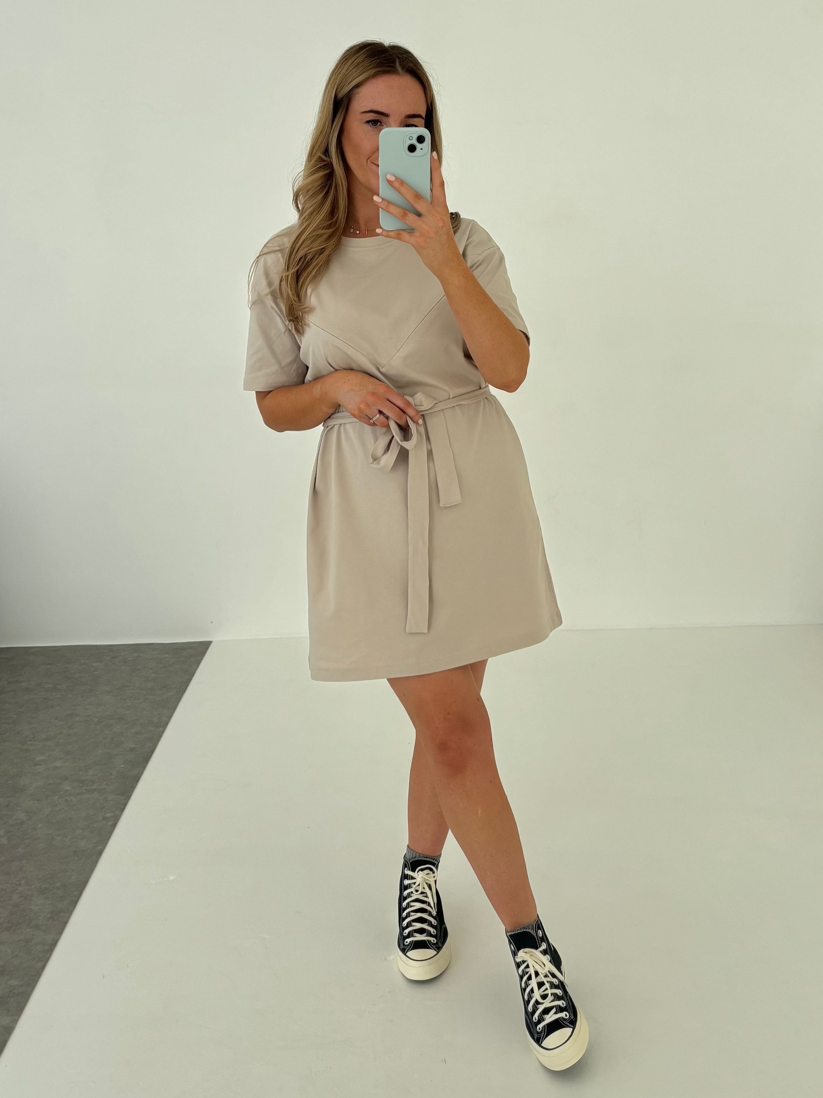 Everyday Oversized Breastfeeding Tshirt Dress - Stone