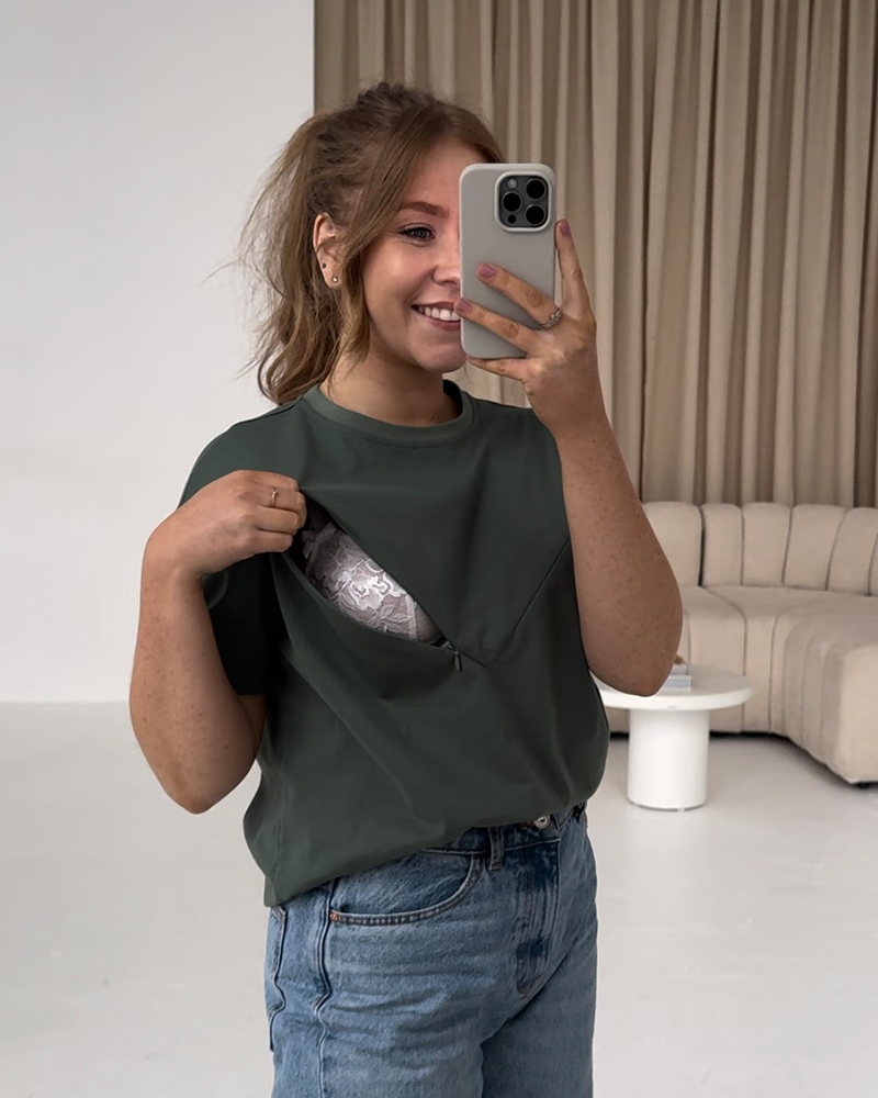 Nursing Basic Oversized T-Shirt – Forest Green