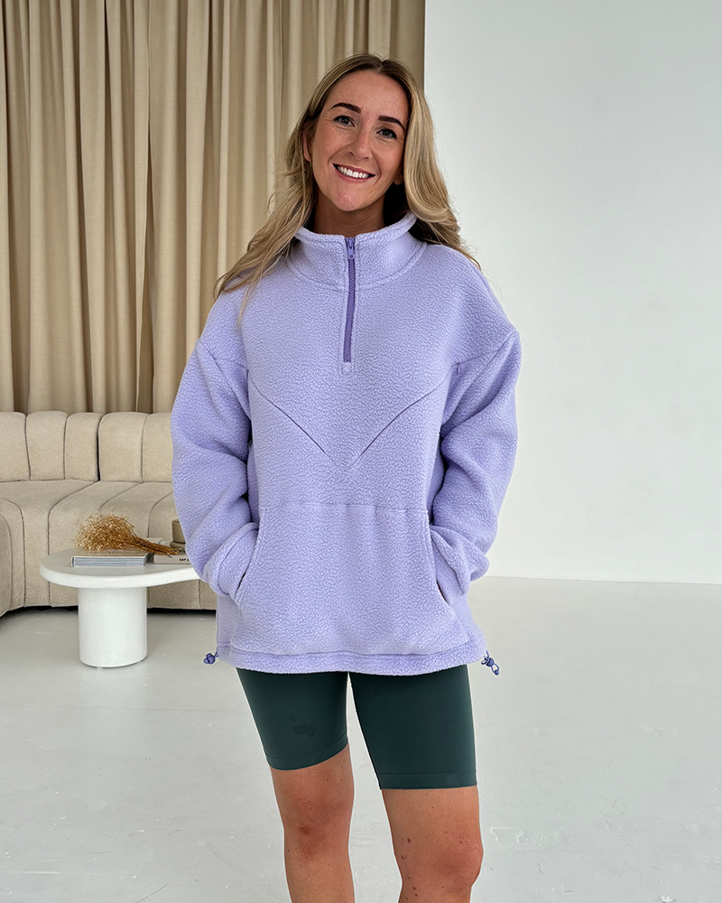 Cosy Quarter Zip Oversized Breastfeeding Fleece Pocket