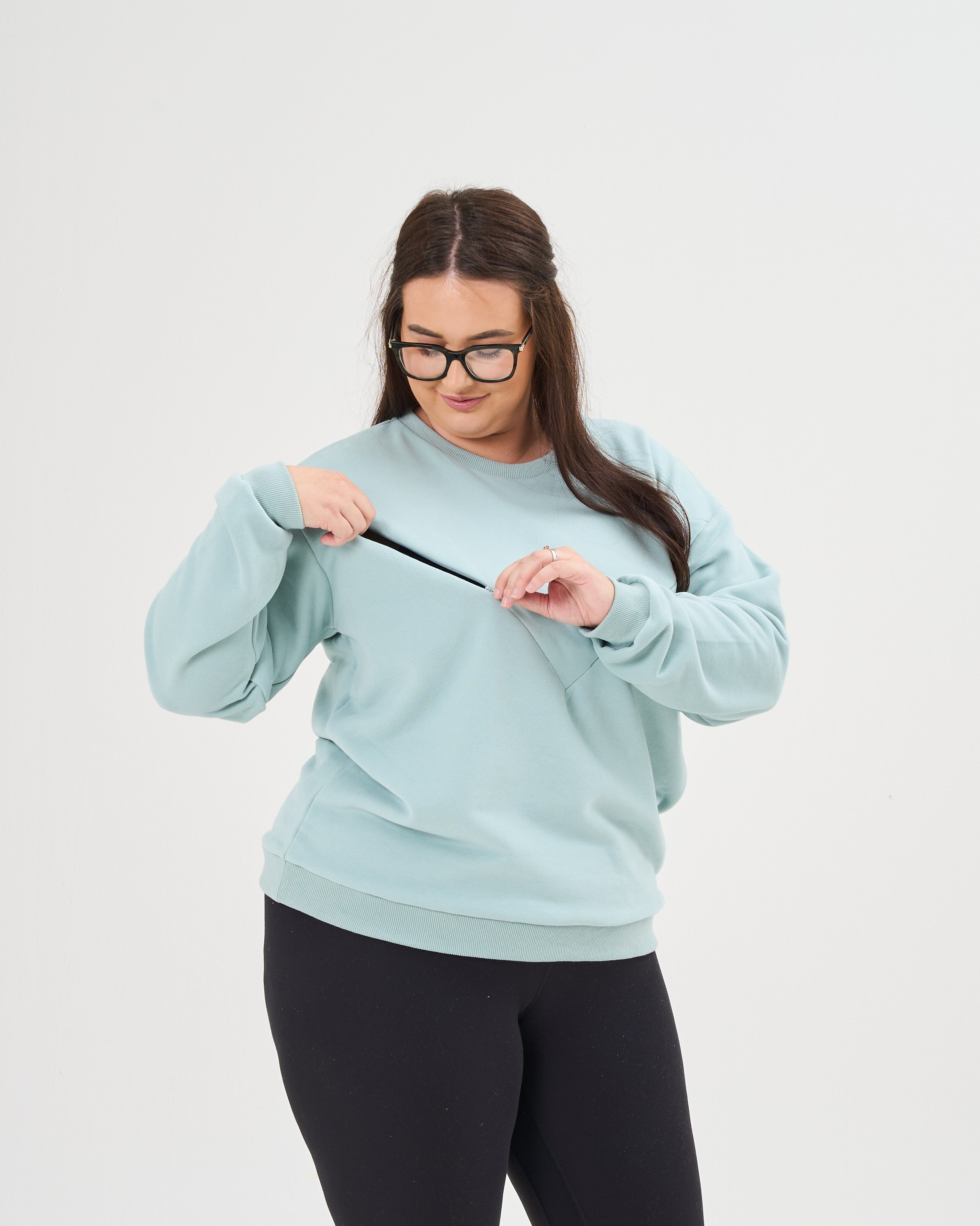 Essential Oversized Breastfeeding Sweatshirt Seafoam