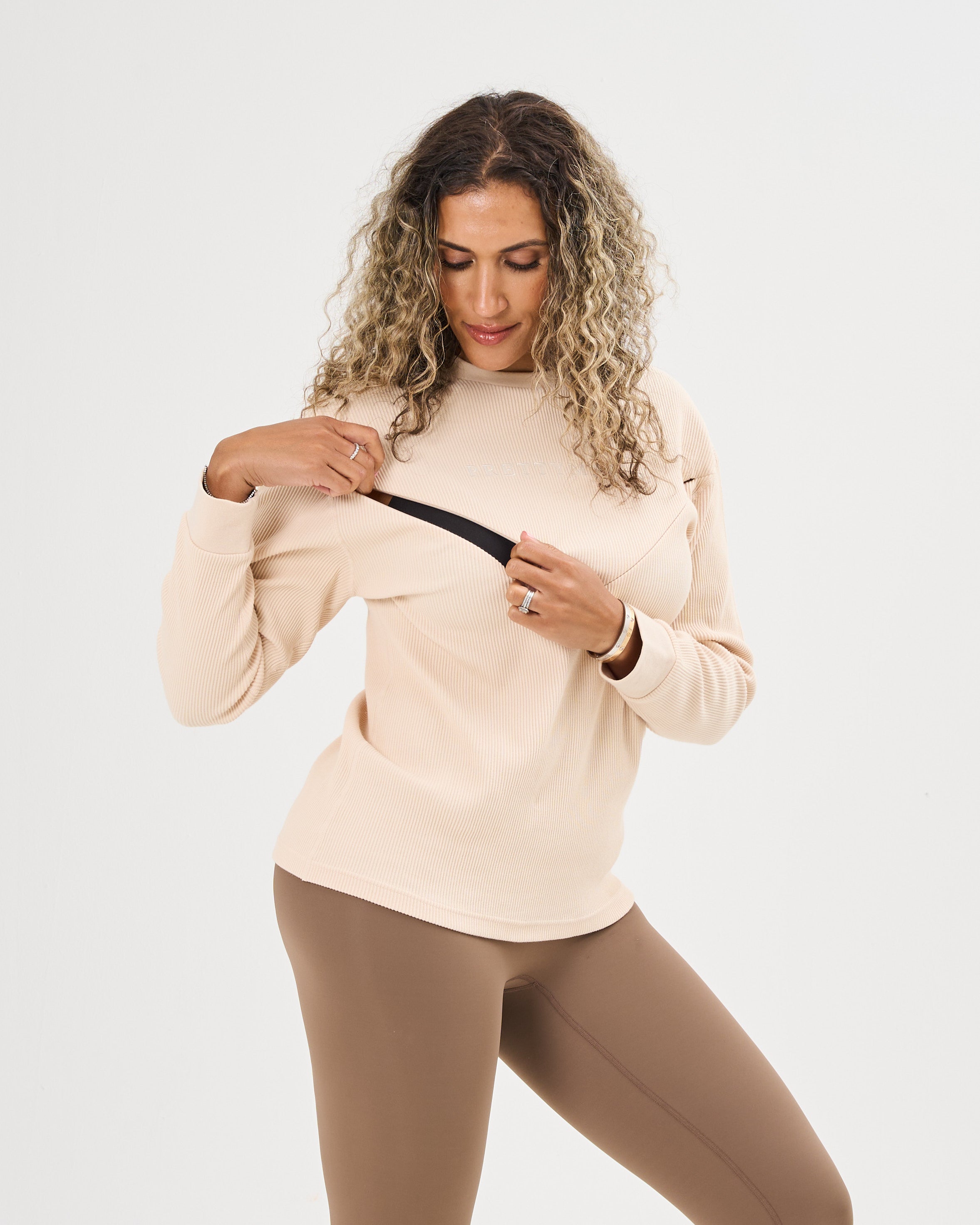Essential Ribbed Long Sleeved Breastfeeding Top