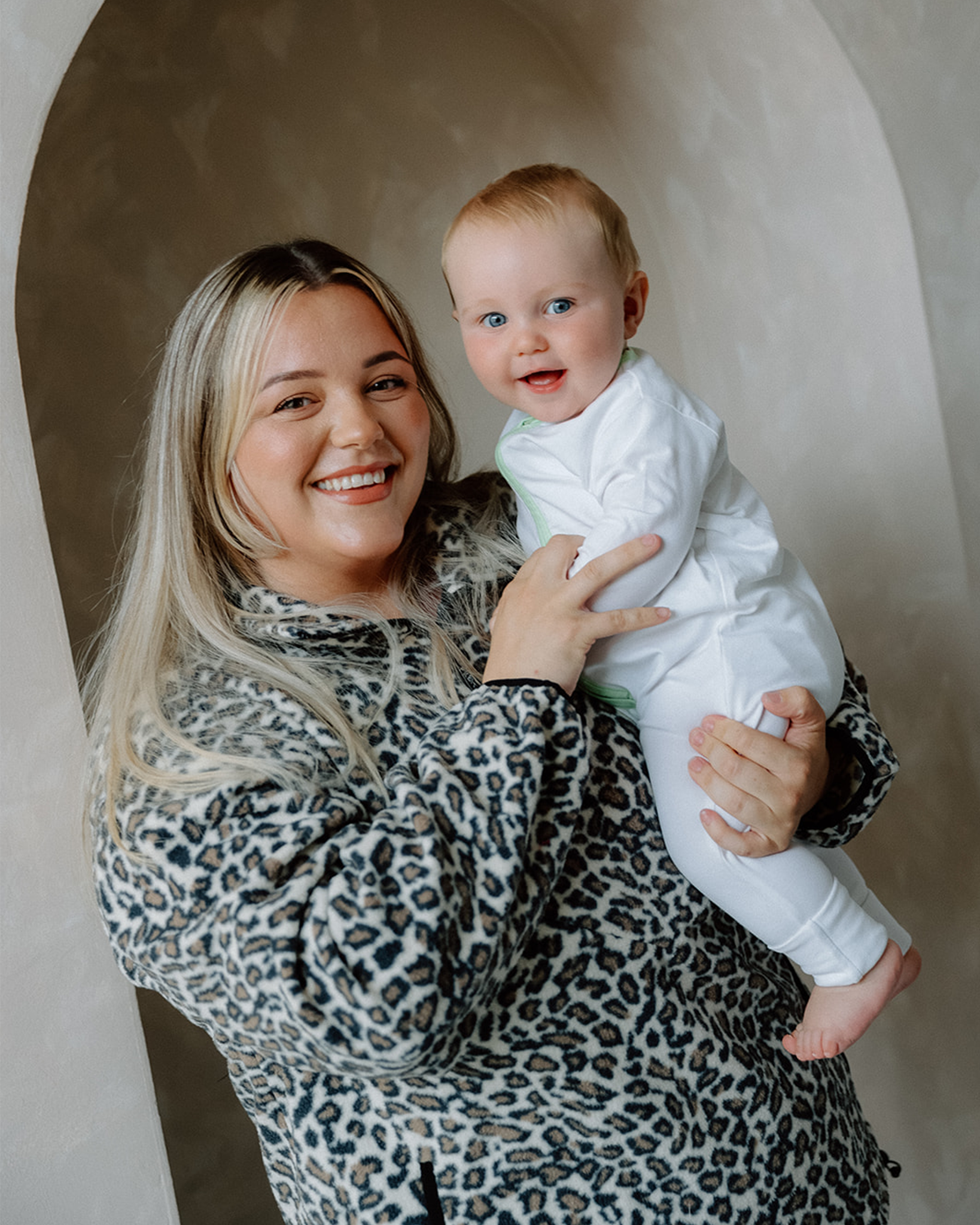 Breastfeeding Quarter Zip Leopard Print
