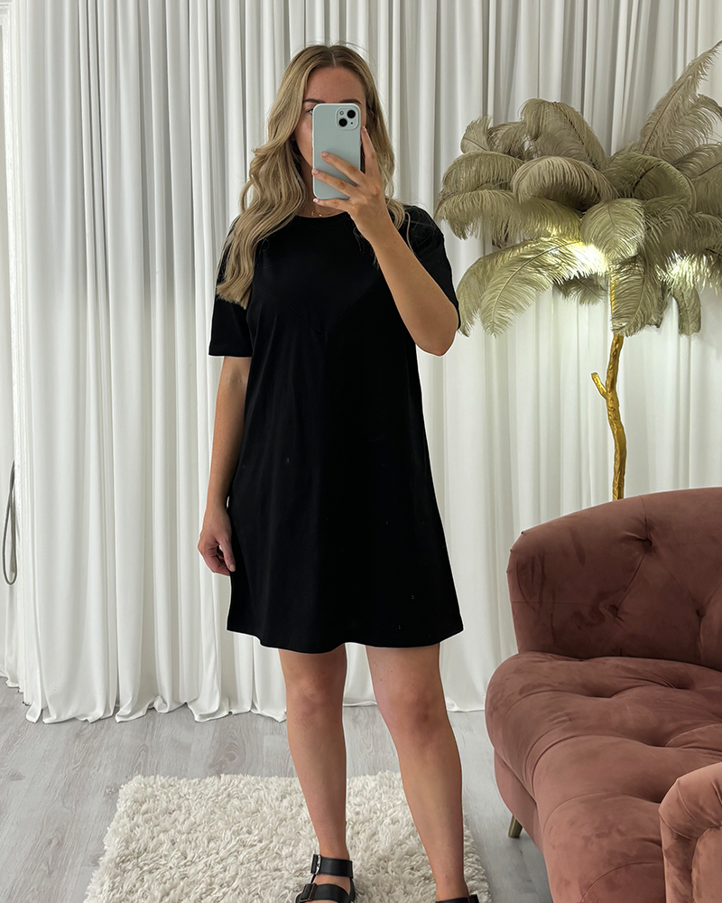 Oversized t shirt dress black shop